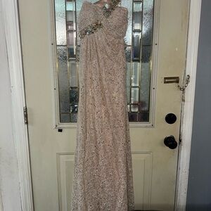 Dave & Johnny Champagne Lace Dress